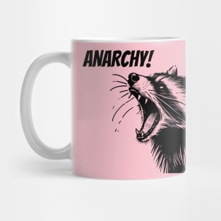 Anarchy! Raccoon Screaming Eat Trash Die Fast Mug